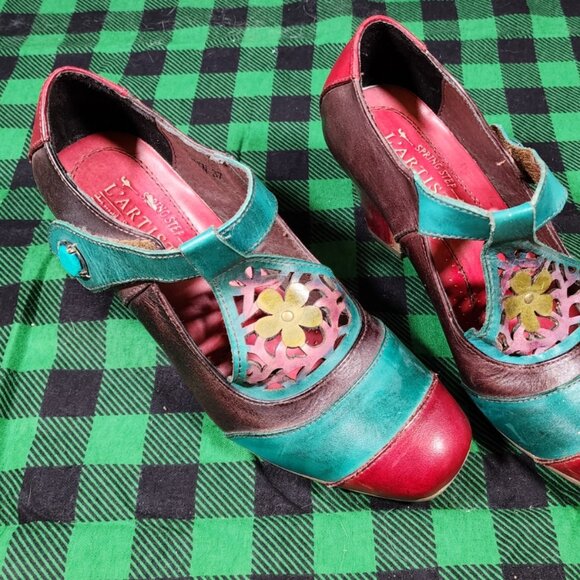 L'artiste Shoes - L'Artiste Spring Step Jardin Bohemian Square Heel Sandal Shoe